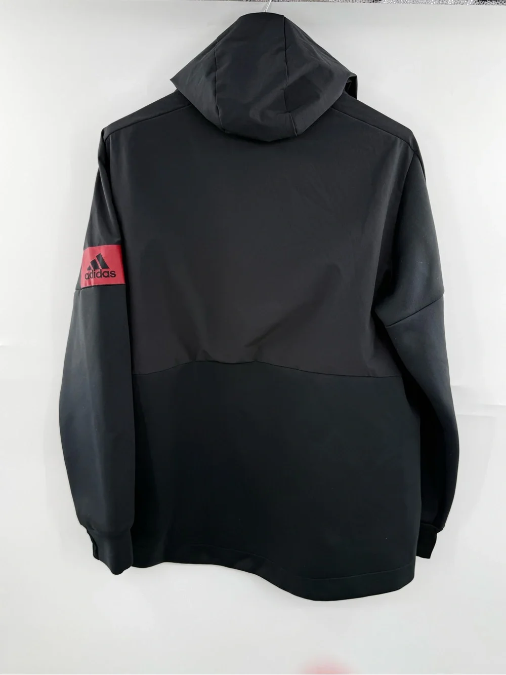 Adidas Rutgers Scarlet Knights Full Zip Hooded Jacket Men’s L Black NCAA